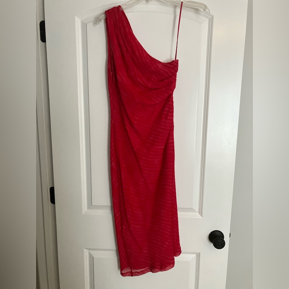 Hot Pink (Size 2) One Shoulder Dress from Armani Exchange